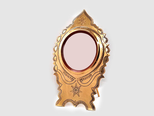 Aaranmula Kannadi / Metal Mirror Aranmula Handmade / Traditional Heritage Stand Model/Original Kerala handmade brass mirror