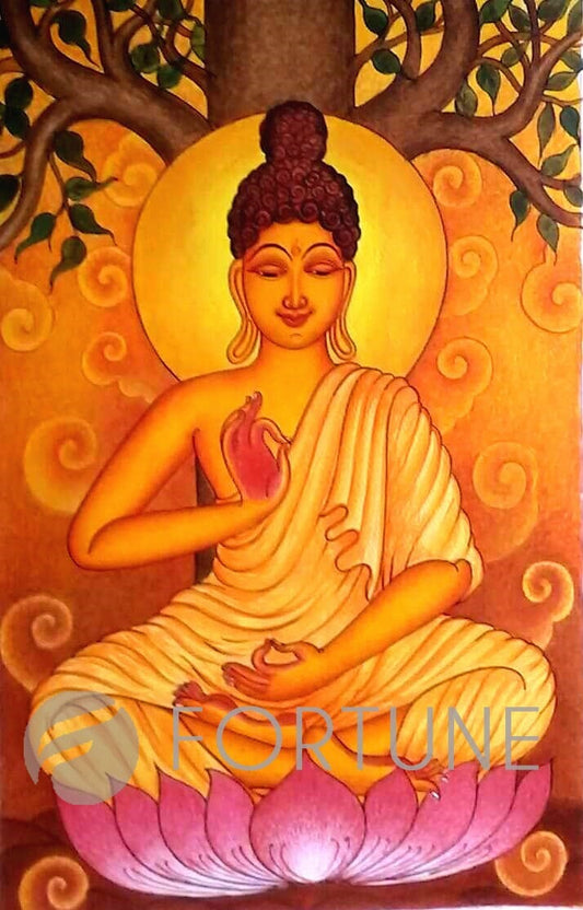 Buddha Painting, Canvas Rolled, Wall Decor, Lord Buddha, Kerala Mural, Home décor, meditation gifts