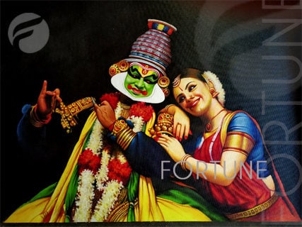 Original Oil Painting Kathakali on Canvas, Traditional Kerala Art, Home decor