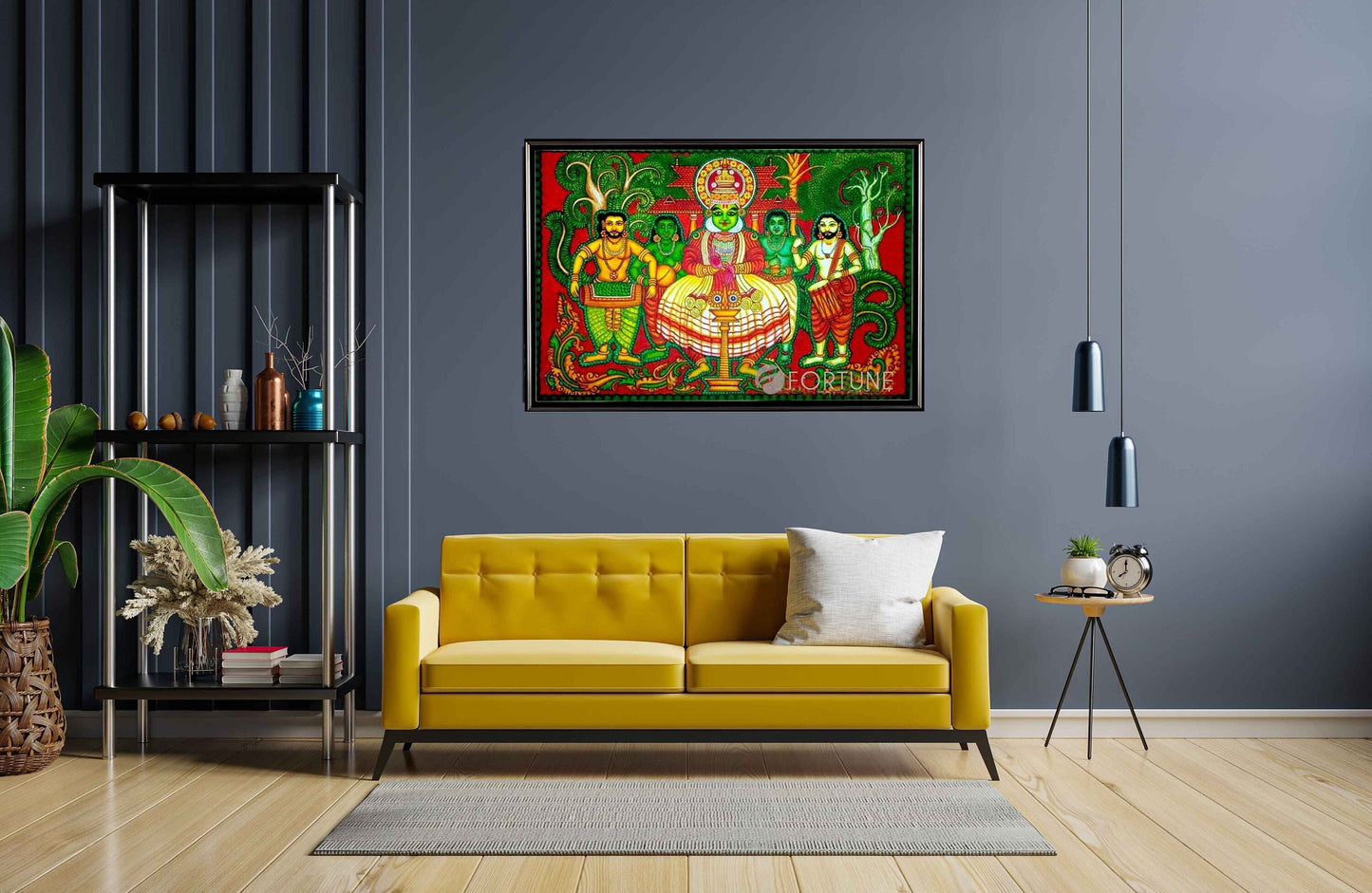 Original Kerala Mural Painting, Kathakali Mural Painting, Canvas Rolled, Wall Decor Kerala Traditional Art form