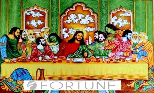 Last Supper -THIRUVATHAZHAM Original Kerala Traditional Mural Painting Canvas Rolled, Wall Decor, Housewarming gift