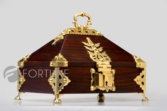 Wooden Jewel Box / Kerala Wooden Handmade with amazing brass work/ Kerala traditional box Nettoor pett,  Jewel Box Keralai