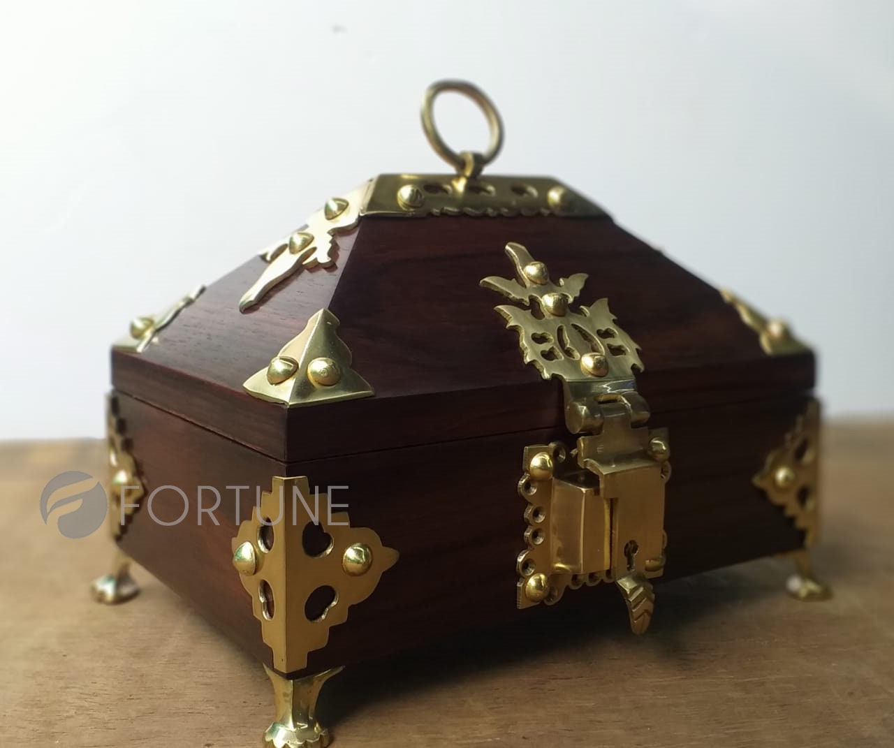 Wooden Jewel Box / Kerala Wooden Handmade with amazing brass work/ Kerala traditional box Nettoor pett,  Jewel Box Keralai