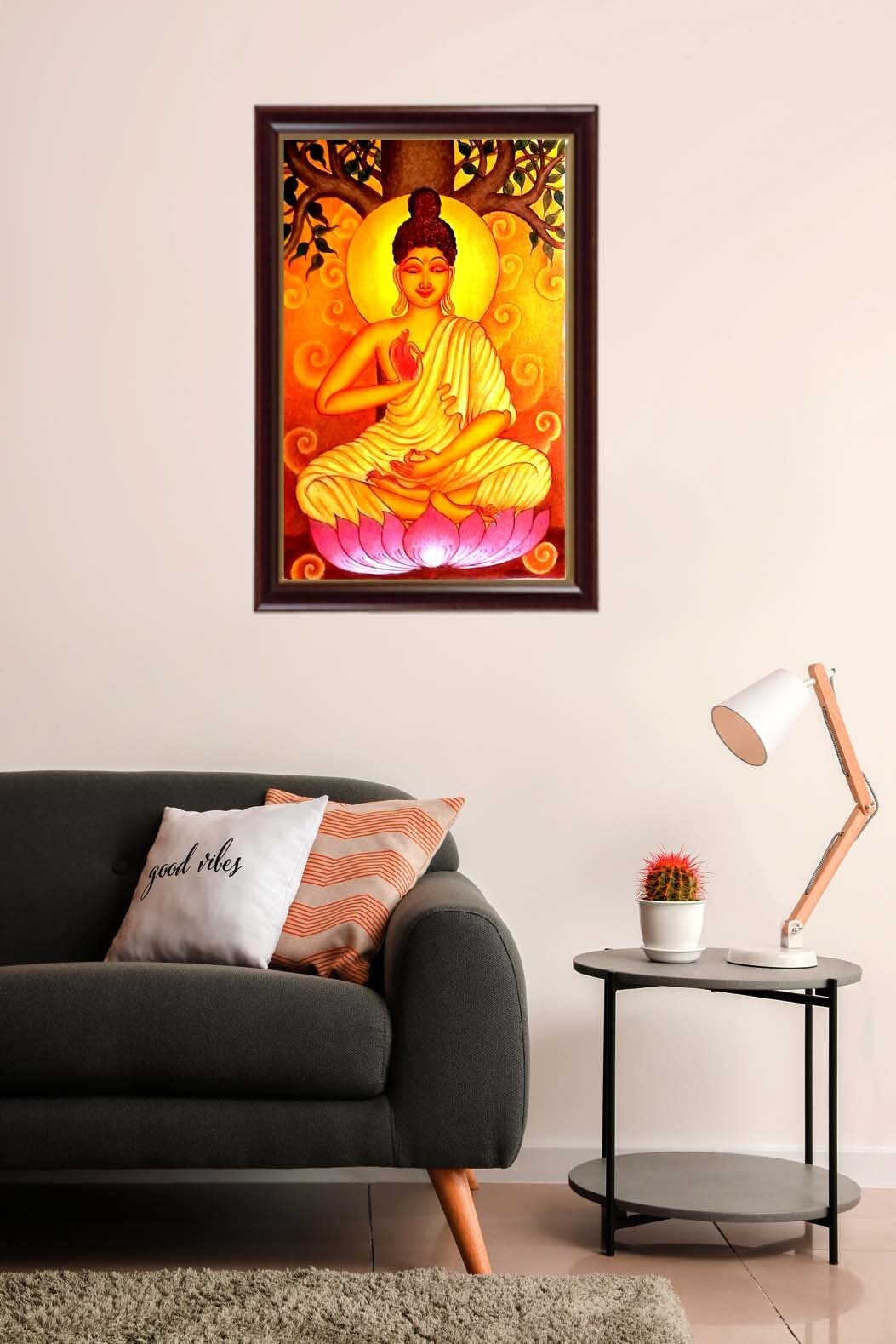 Buddha Painting, Canvas Rolled, Wall Decor, Lord Buddha, Kerala Mural, Home décor, meditation gifts