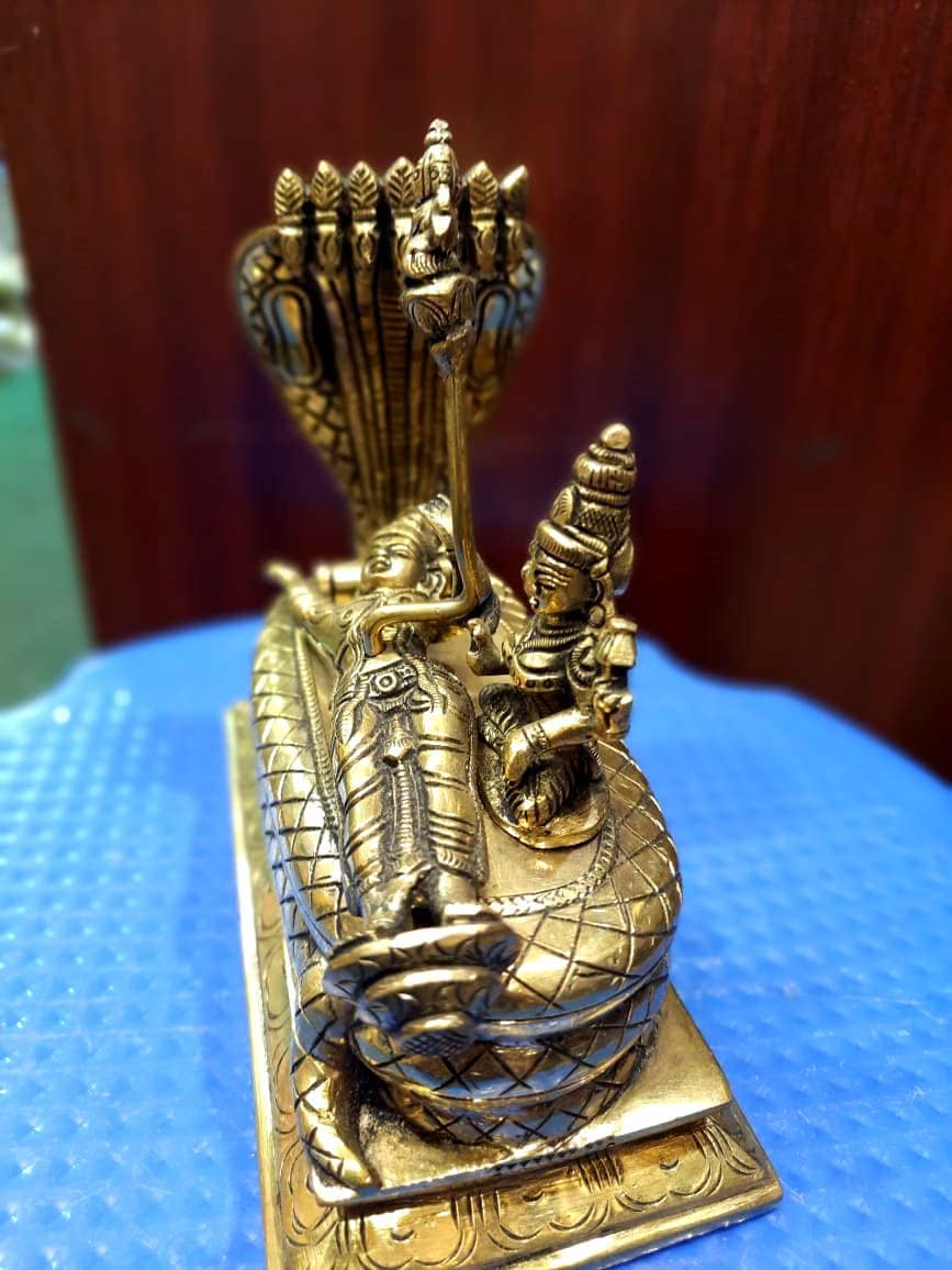 Ananthasayanam Idol/Statue/ Brass Vishnu Sculpture/ Brass Idol home decor/Hindu god idol/Vaishnava god/Indian traditional /Hindu culture