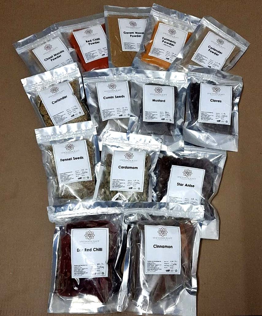 Indian Spice Collection Set of 14/Quality Herbs and Spices / Indian Spices 100% Pure/ Seasonings sets / 100 grm each spice