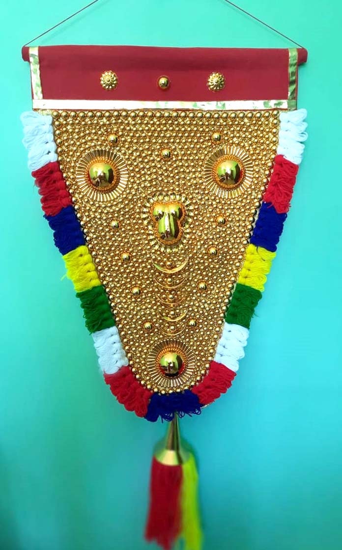 Elephant caparison, 2 ft  to 4 ft, Handmade, Wall Decor, Nettipattam Kerala elephant decoration wall mount