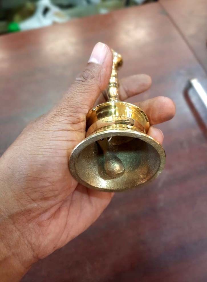 Pooja bell with Nandhi, Traditional Brass and Bronze Bell, Pooja Utensil, Purely traditional handmade