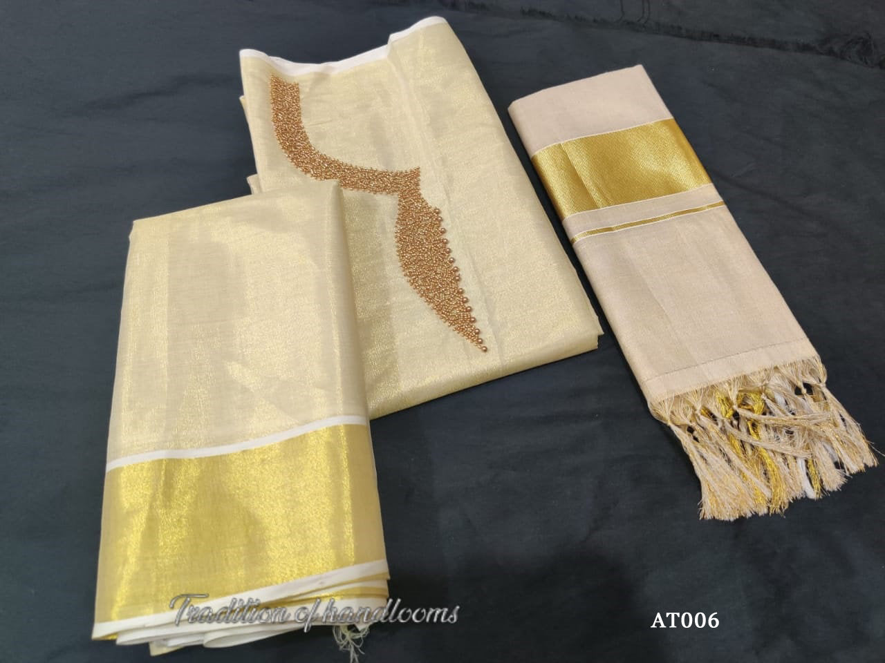 Gold Tissue Churidar /  Material or Stiched, Handwork Design ,Kerala  Kasavu Churidhar ,Onam, Vishu, Pooja,Festivals,Marriage,Birthday