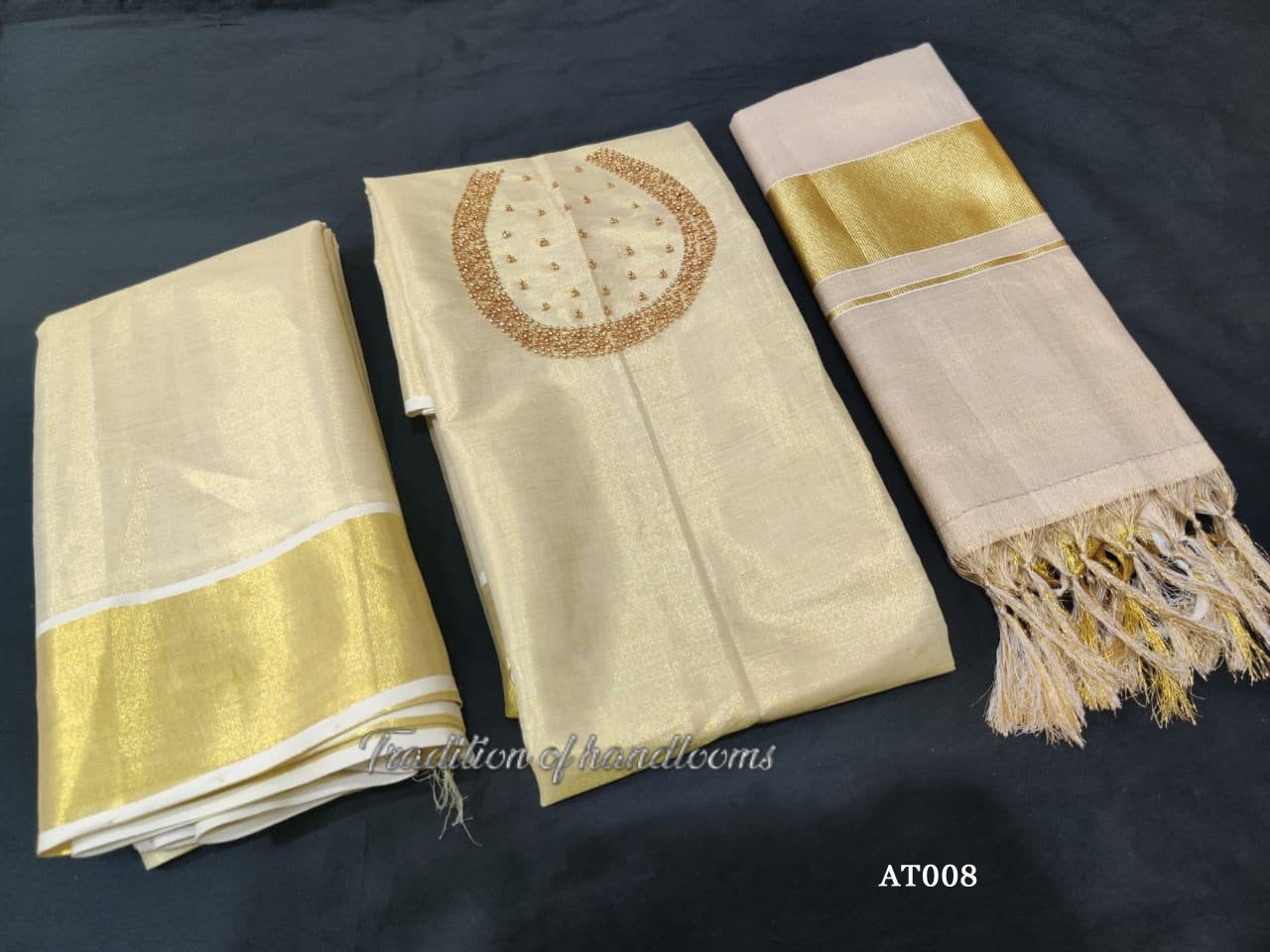 Gold Tissue Churidar /  Material or Stiched, Handwork Design ,Kerala  Kasavu Churidhar ,Onam, Vishu, Pooja,Festivals,Marriage,Birthday