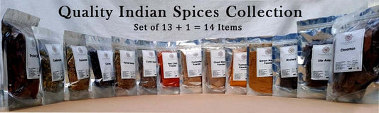 Indian Spice Collection Set of 14/Quality Herbs and Spices / Indian Spices 100% Pure/ Seasonings sets / 100 grm each spice