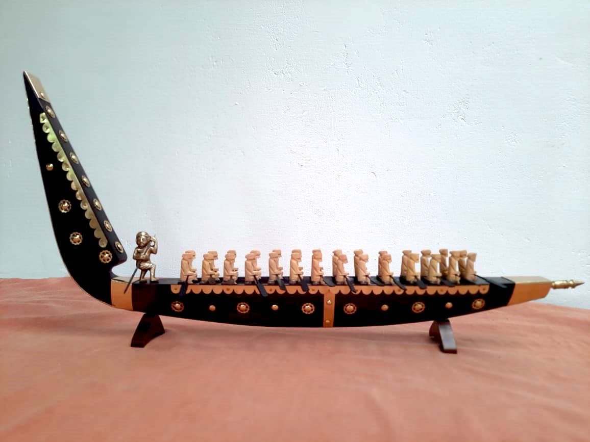 Handmade Traditional Wooden Kerala Boat, Kerala Craft, Vallom,