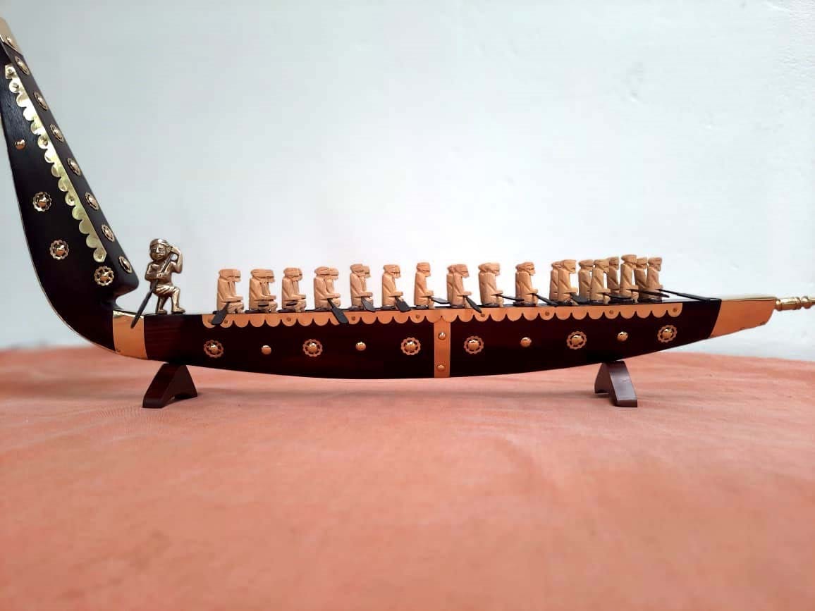 Handmade Traditional Wooden Kerala Boat, Kerala Craft, Vallom,