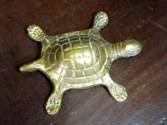 Brass Tortoise Turtle With Plate, Vastu Feng Shui, Brass Tortoise Figurine,Kuber Kachua for Vastu,