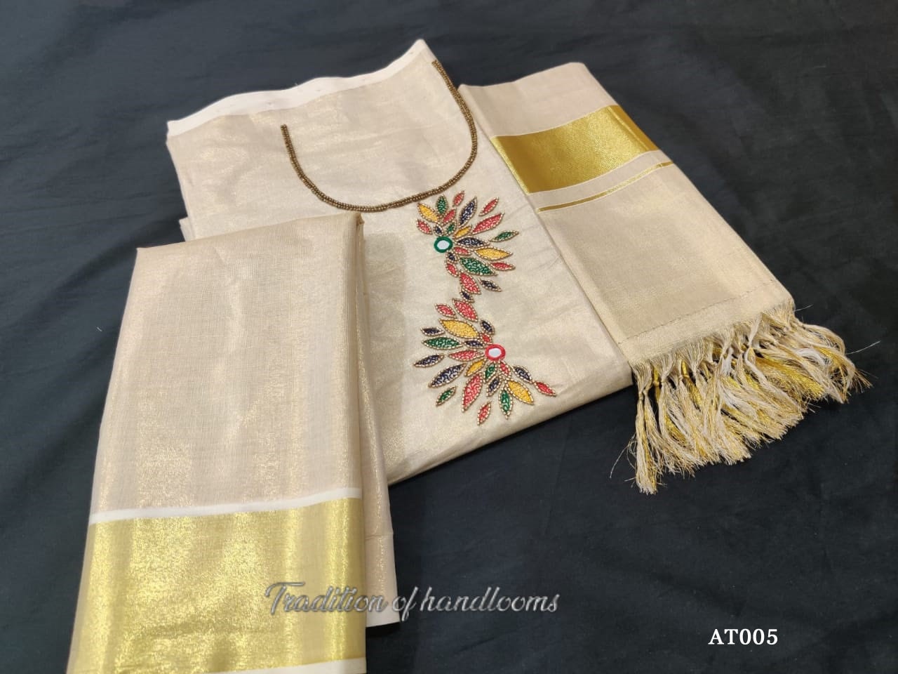 Gold Tissue Churidar /  Material or Stiched, Handwork Design ,Kerala  Kasavu Churidhar ,Onam, Vishu, Pooja,Festivals,Marriage,Birthday