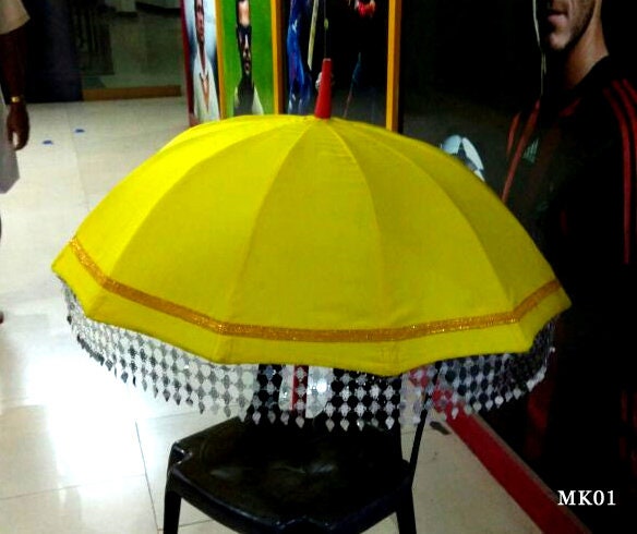 Kerala Muthukuda Decorative Umbrella, Polyster Plane/ Kerala Temple/Church Decorative Umbrella/ Kerala Umbrella