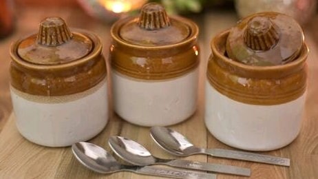 Ceramic Dining Table Pickle Jars, Earthenware, Achar Barani, Traditional, Can store salt, pickle, candy,  jam, spices, curry/ Kitchenware