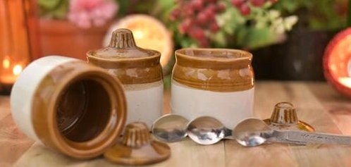 Ceramic Dining Table Pickle Jars, Earthenware, Achar Barani, Traditional, Can store salt, pickle, candy,  jam, spices, curry/ Kitchenware