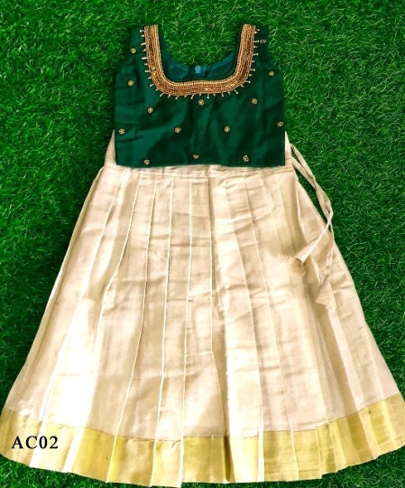 Pattu Pavadai Blouse for age 1 - 12 years Girl child traditional wear, Kids Indian Silk Frock