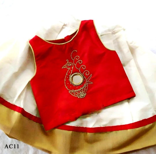 Pattu Pavadai Blouse for age 1 - 12 years Girl child traditional wear, Kids Indian Silk Frock