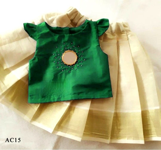 Pattu Pavadai Blouse for age 1 - 12 years Girl child traditional wear, Kids Indian Silk Frock