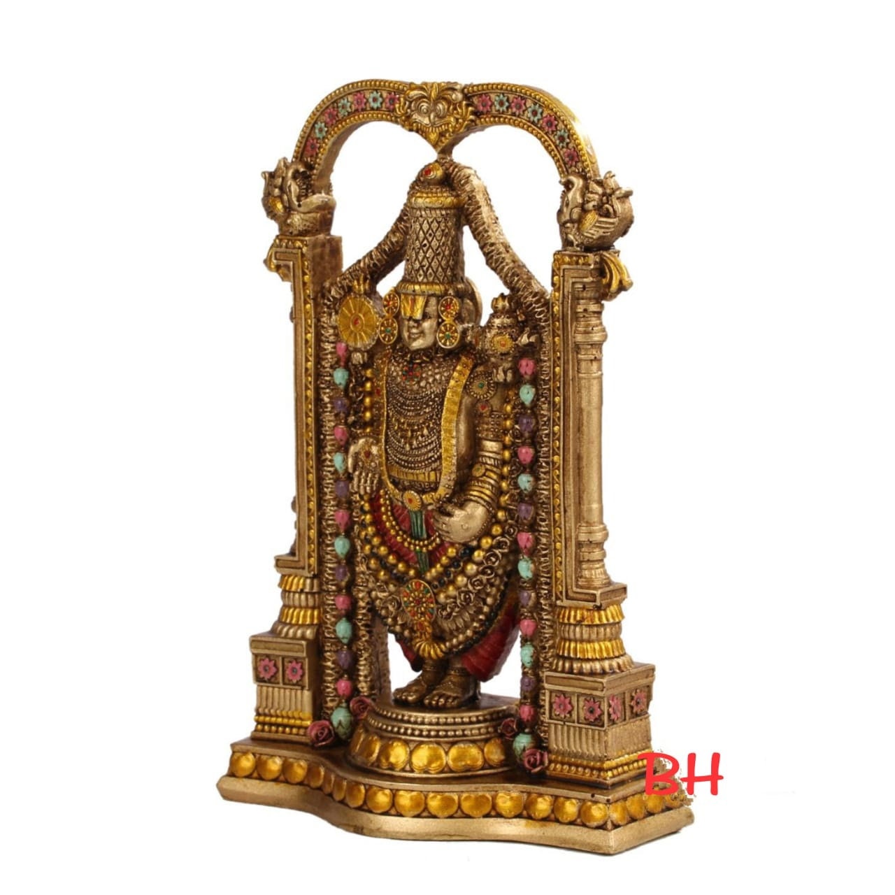 Tirupati Balaji, fine metal, Resin with metal finishing, 8 inch Height, God Vishnu, Venkateshwara Idol