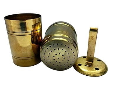 Brass Coffee Traditional Filter + 4 nos  Brass Tumbler and  Dabara  set / Kumbakonam Degree Coffee Filter/ Traditional /