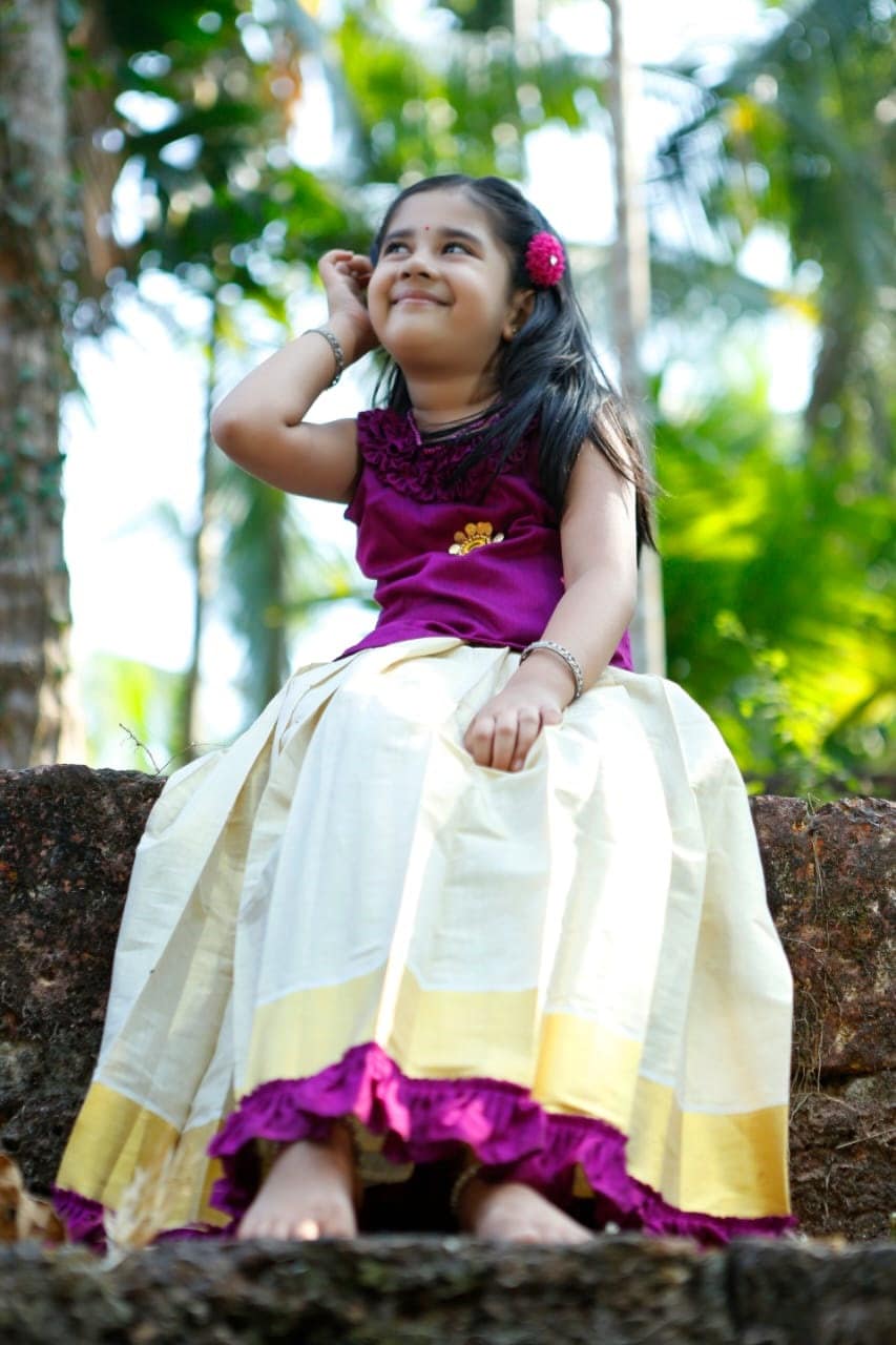 Pattu Pavadai Blouse for Age 1 - 15 year Girl Child Traditional Wear, Kids Indian Silk Frock, Onam, Vishu, Christmas,Birthday, Marriage