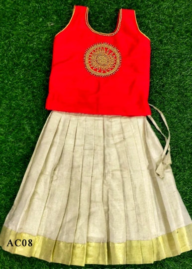 Pattu Pavadai Blouse for age 1 - 12 years Girl child traditional wear, Kids Indian Silk Frock