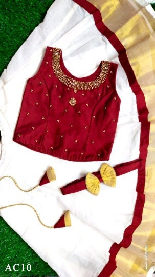 Pattu Pavadai Blouse for age 1 - 12 years Girl child traditional wear, Kids Indian Silk Frock