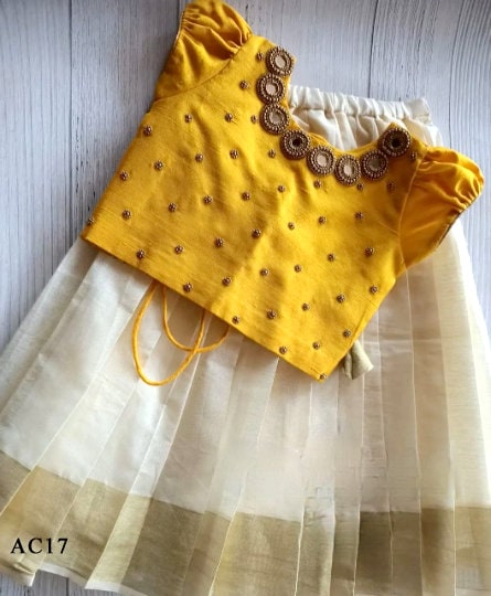 Pattu Pavadai Blouse for age 1 - 12 years Girl child traditional wear, Kids Indian Silk Frock, Lehanga Cholis For Kids