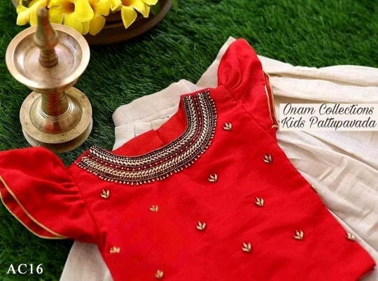 Pattu Pavadai Blouse for age 1 - 12 years Girl child traditional wear, Kids Indian Silk Frock, Lehanga Cholis For Kids