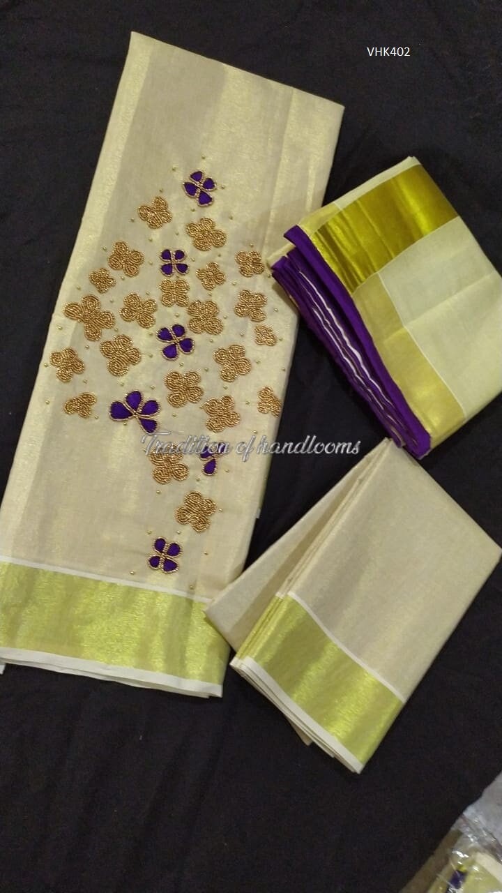 Golden Tissue Churidar / Stitched cheapest or Material / Indian Traditional Women Clothing / Onam, Christmas, Ramadan, Pooja, Marriage, Birthday Wear