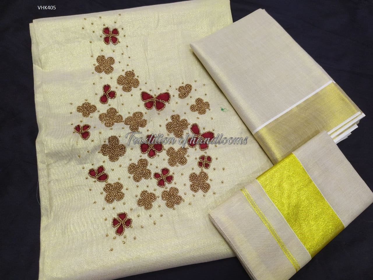 Golden Tissue Churidar / Stitched or Material / Indian Traditional Women Clothing / Onam, Vishu, Pooja, Marriage, Birthday Wear