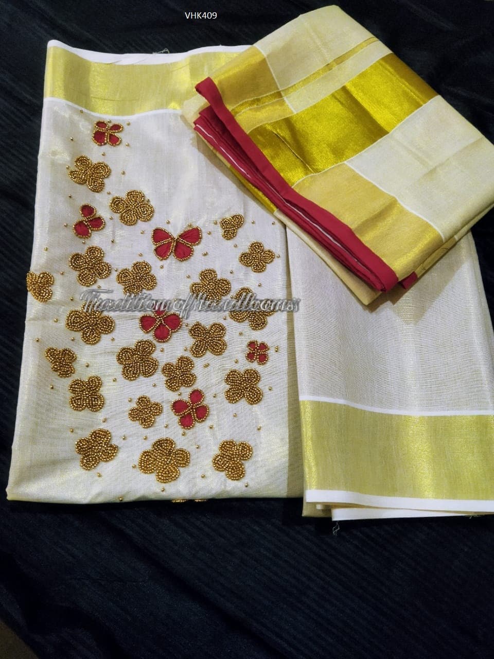 Golden Tissue Churidar / Stitched or Material / Indian Traditional Women Clothing / Onam, Vishu, Pooja, Marriage, Birthday Wear