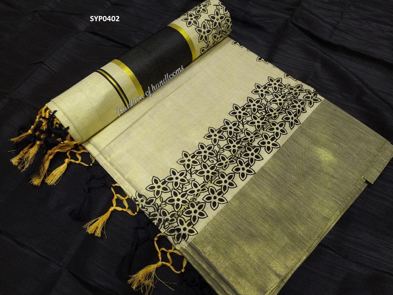 Kerala Traditional  Tissue Kunjalam  Set  Saree with Stitched Blouse / Handmade designs /Indian traditional /Onam, Birthday, Festival