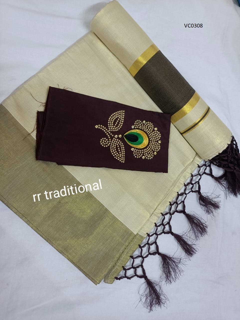 Onam Dress, Kerala Tissue Kunjalam Set Saree, Indian Traditional  Clothing, Handmade designs, Kerala Saree traditional, Onam, Birthday