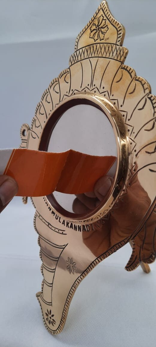 Aaranmula Kannadi / Metal Mirror Aranmula / World famous Handmade / Traditional Conch Model, Shanku design