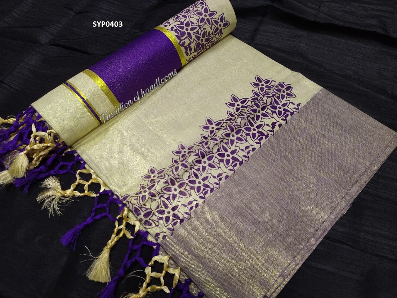 Kerala Traditional  Tissue Kunjalam  Set  Saree with Stitched Blouse / Handmade designs /Indian traditional /Onam, Birthday, Festival