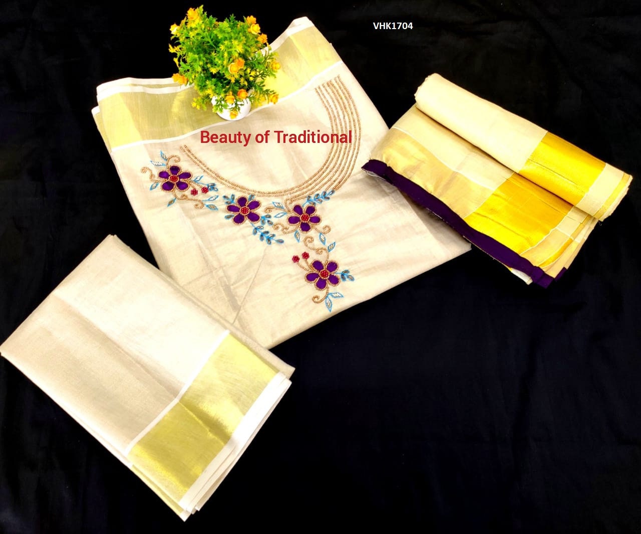 Golden Tissue Churidar / Stitched or Material / Indian Traditional Women Clothing / Onam,Vishu, Pooja, Marriage, Birthday Wear