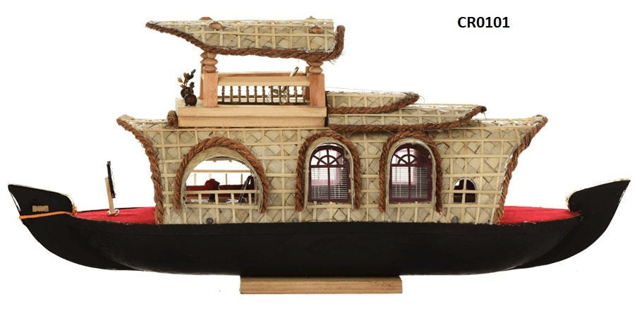 Kerala Traditional Houseboat model, Best Gift for House warm, Birthday, Marriage, Best showcase Decor Item