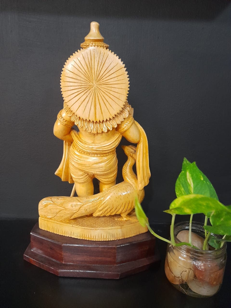 Murugan Swamy Kartikeya 1 ft Wooden statue , Kumaraswamy idol, Subramanya Shanmukha, Murugan Murti,Lord Murugan with PeacockHouse warm gift