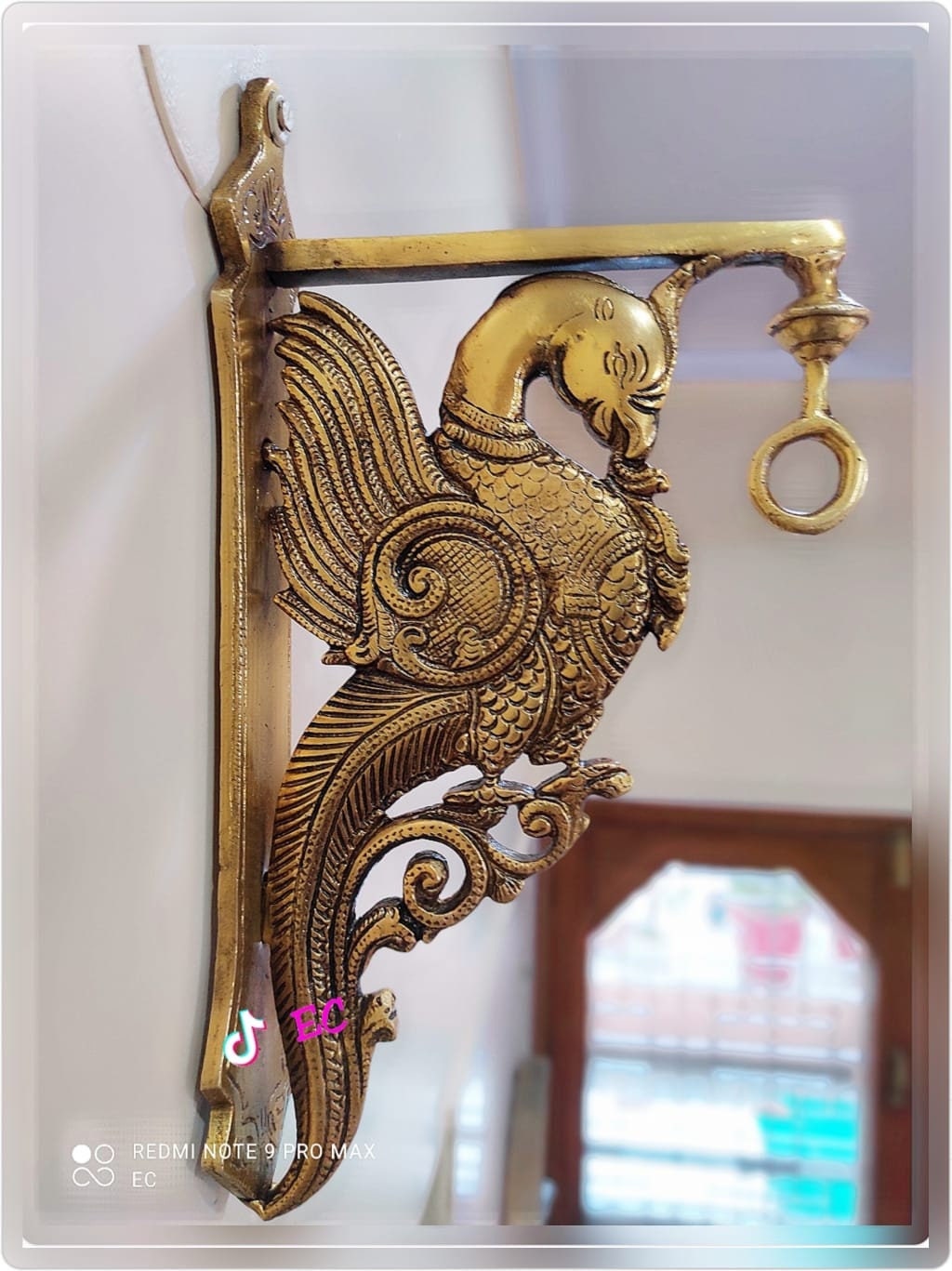 Handcrafted Parrot Design Brass Wall Hook With Base Plate,Peacock Model,Hanger,Wall  Brass Bracket,Home Decor,Indian Traditional,Home Decor