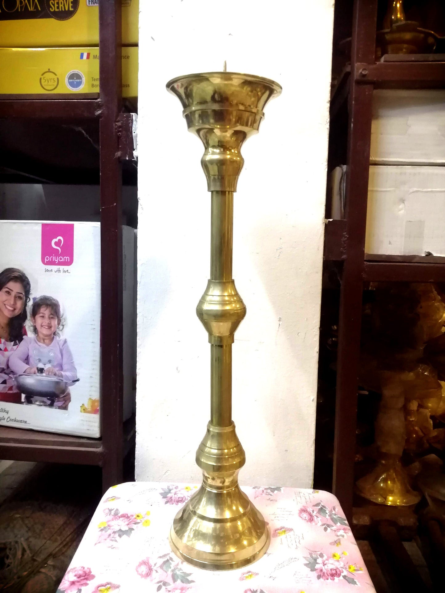 Candle Stand for Church and Home, Brass Candle Stand, Brass Candle Holder, Church Collectables