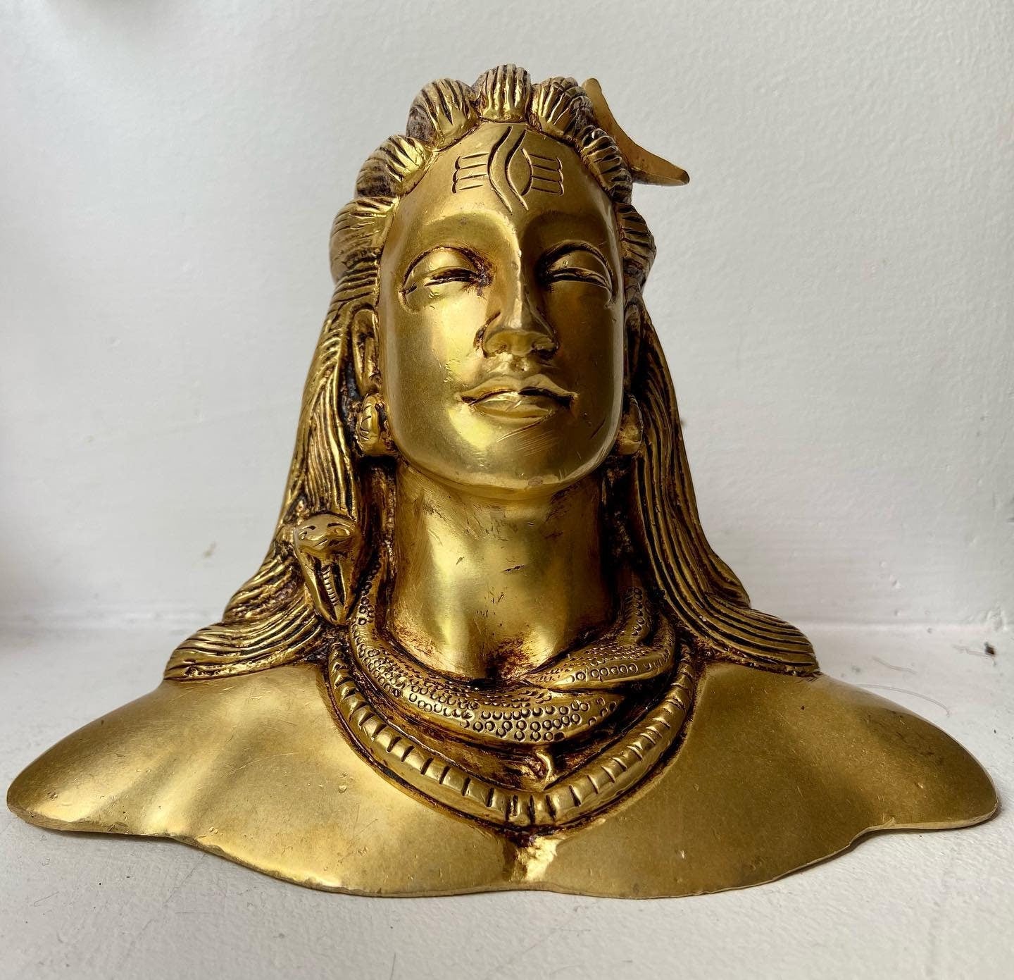 Brass Adiyogi Shiva Statue, Home Decor Gift, Indian Brass Art, Brass Siva Idol, Brass Sculpture, Brass Figurine Large, Home Decor Statue