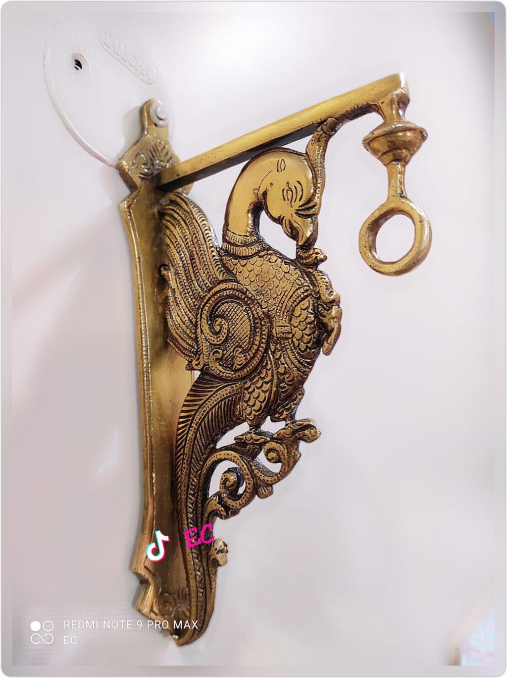 Handcrafted Parrot Design Brass Wall Hook With Base Plate,Peacock Model,Hanger,Wall  Brass Bracket,Home Decor,Indian Traditional,Home Decor