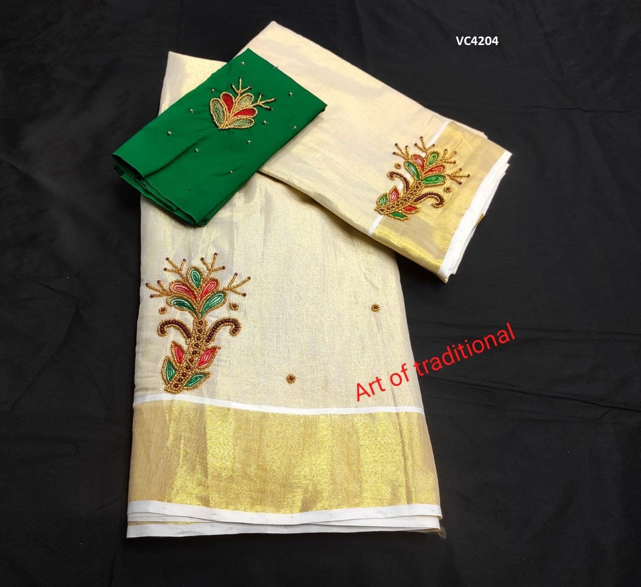 Kerala Golden Tissue davani set aariwork, Blouse  Stitched or Material, Girls clothing, Women Lehenga, Onam, Vishu, Birthday, Marriage wear