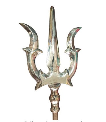 Brass Trishul of Lord Shiva, Brass Mahadev&#39;s Trisul for Pooja,  Soolam for Temple Goddesss Amman Shiva Shakti, Lord Shiva&#39;s divine Trident