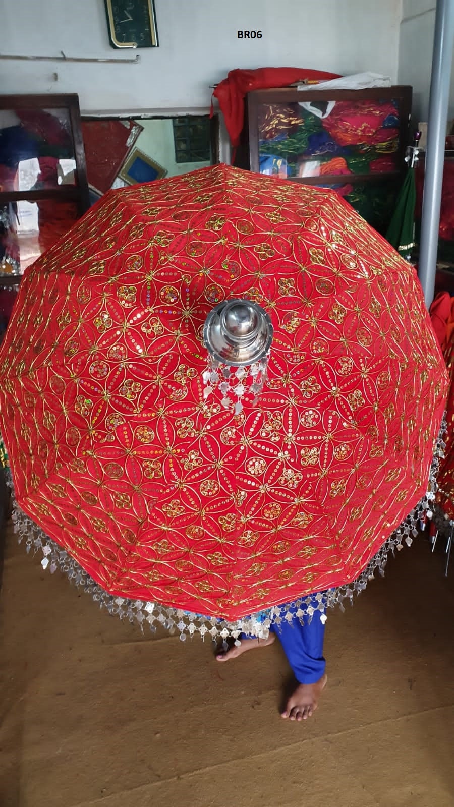 Muthukuda Decorative Umbrella, Brocade Material/Kerala Temple/Church Decorative Umbrella/ Kerala Umbrella