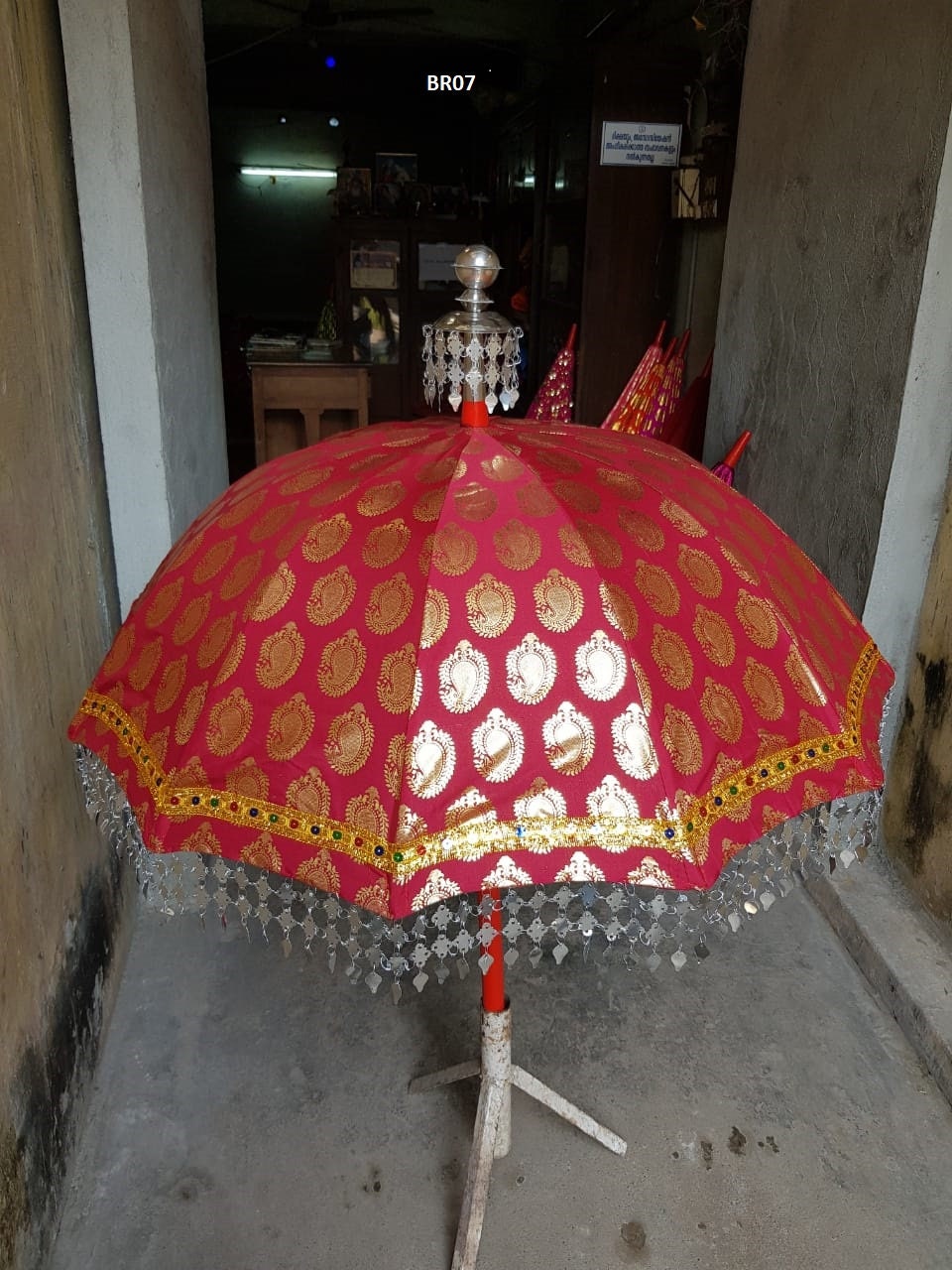 Muthukuda Decorative Umbrella, Brocade Material/Kerala Temple/Church Decorative Umbrella/ Kerala Umbrella